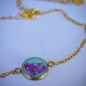 Pulsera medalla flores