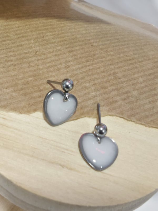 Pendientes Corazón Leche - Imagen 3