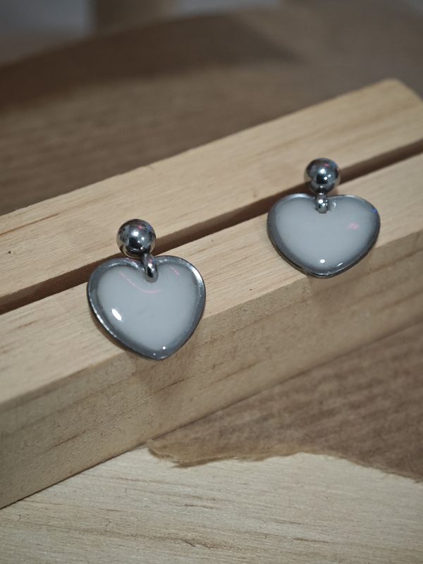Pendientes Corazón Leche - Imagen 2