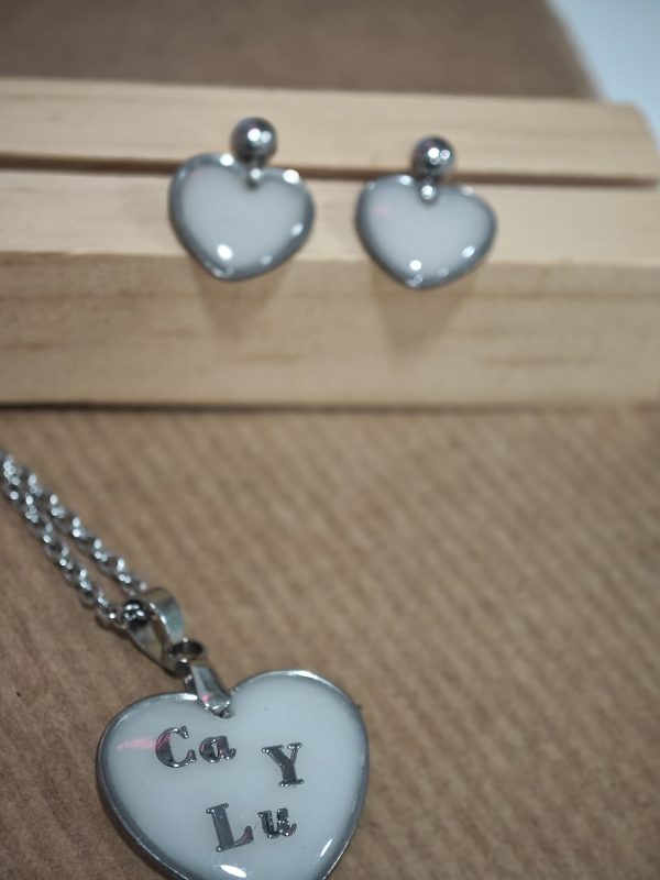 Pendientes Corazón Leche